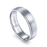 Gabriel & Co. 14k White Gold Signature Men's Wedding Band