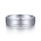 Gabriel & Co. 14k White Gold Signature Men's Wedding Band