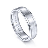 Gabriel & Co. 14k White Gold Signature Men's Wedding Band