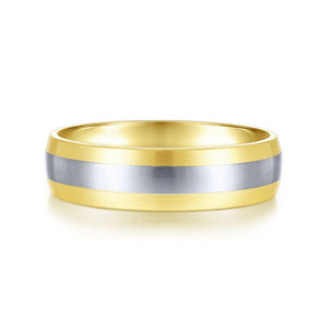 Gabriel & Co. 14k Two Tone Gold Signature Men's Wedding Band