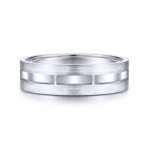 Gabriel & Co. 14k White Gold Signature Men's Wedding Band