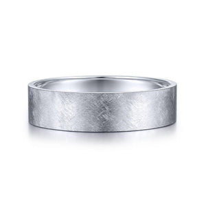 Gabriel & Co. 14k White Gold Signature Men's Wedding Band