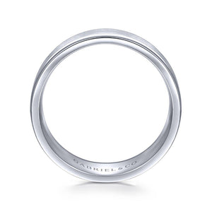 Gabriel & Co. 14k White Gold Signature Men's Wedding Band