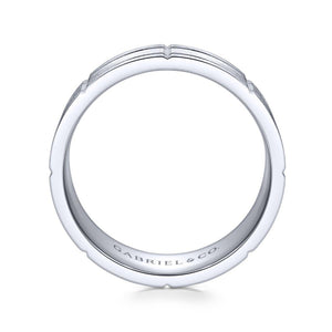 Gabriel & Co. 14k White Gold Signature Men's Wedding Band