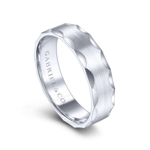 Gabriel & Co. 14k White Gold Signature Men's Wedding Band