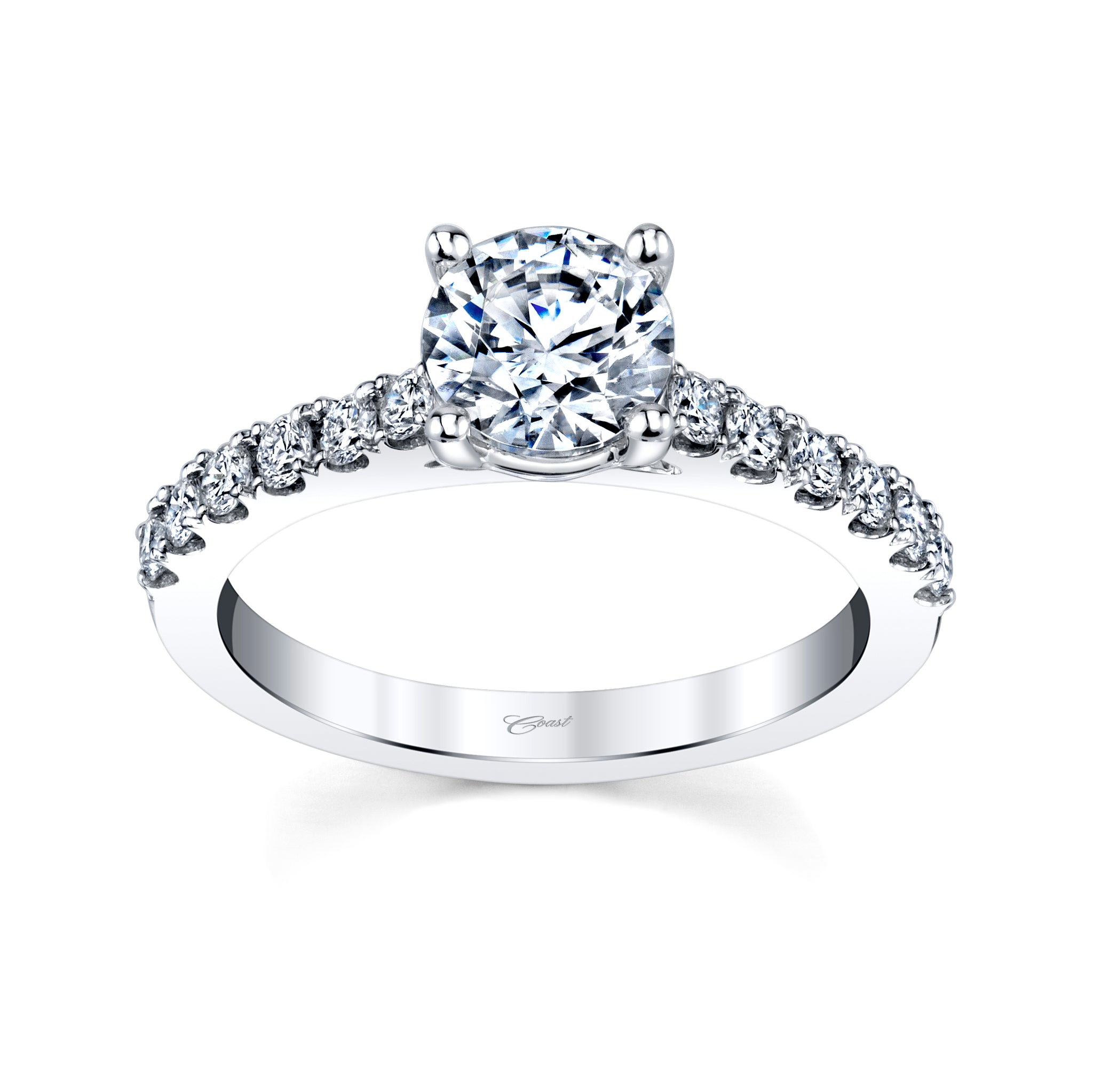 Coast Diamond 14k White Gold Microprong Engagement Ring