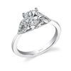 Coast Diamond 14k White Gold 0.1ct Diamond Semi-Mount Engagement Ring With Milgrain Details