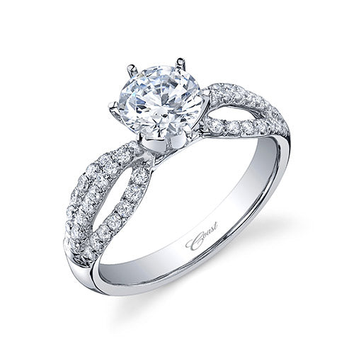 Coast Diamond 14k White Gold 0.41ct Diamond Semi-Mount Fishtail Engagement Ring