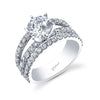 Coast Diamond 14k White Gold 1.36ct Diamond Semi-Mount Fishtail Engagement Ring