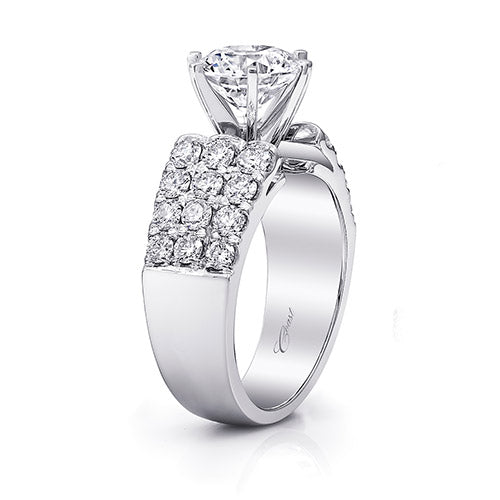 Coast Diamond 14k White Gold 1.22ct Diamond Semi-Mount Fishtail Engagement Ring