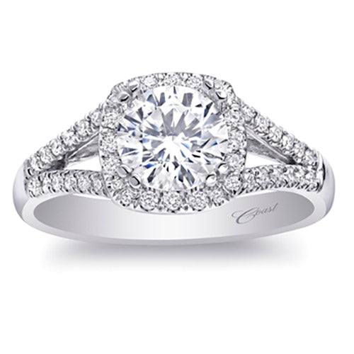 Coast Diamond 14k White Gold 0.24ct Diamond Semi-Mount Fishtail Engagement Ring