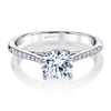 Coast Diamond 14k White Gold 0.13ct Diamond Semi-Mount Fine Pave Milgrain Engagement Ring