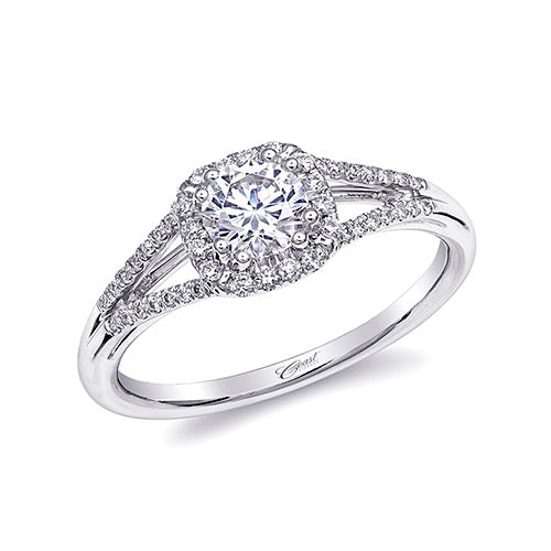 Coast Diamond 14k White Gold 0.17ct Diamond Semi-Mount Fishtail Engagement Ring