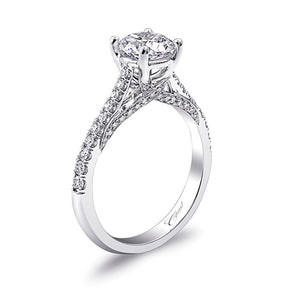 Coast Diamond 14k White Gold 0.27ct Diamond Semi-Mount Fishtail Engagement Ring