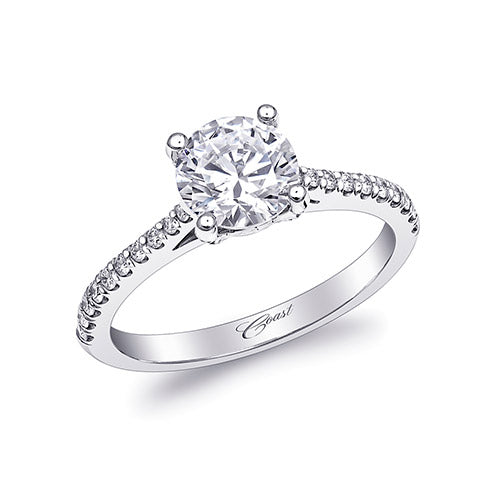 Coast Diamond 14k White Gold 0.25ct Diamond Semi-Mount Fishtail Engagement Ring