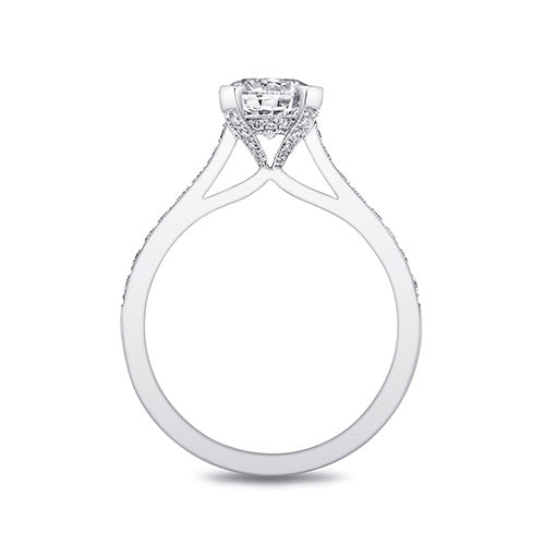 Coast Diamond 14k White Gold 0.31ct Diamond Semi-Mount Fine Pave Milgrain Engagement Ring
