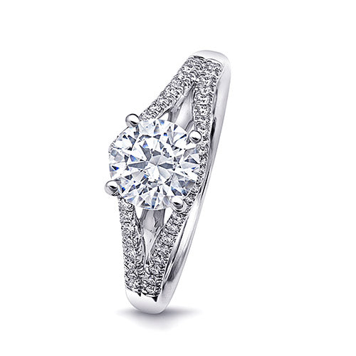 Coast Diamond 14k White Gold 0.21ct Diamond Semi-Mount Fishtail Engagement Ring