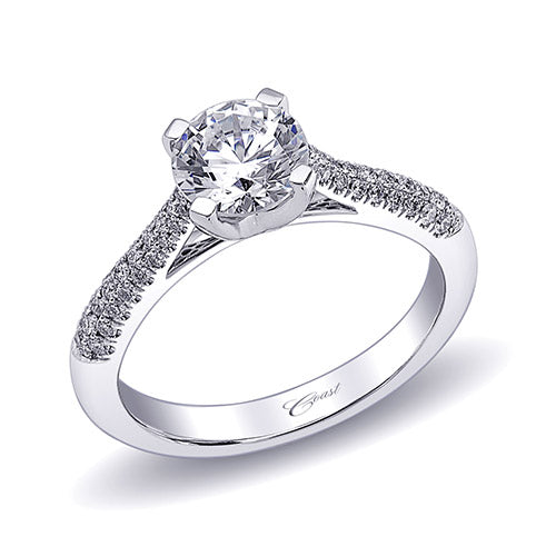 Coast Diamond 14k White Gold 0.23ct Diamond Semi-Mount Fishtail Engagement Ring