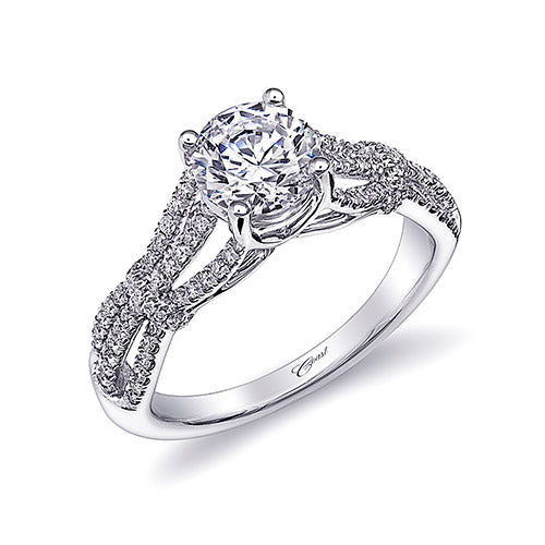 Coast Diamond 14k White Gold 0.31ct Diamond Semi-Mount Fishtail Engagement Ring