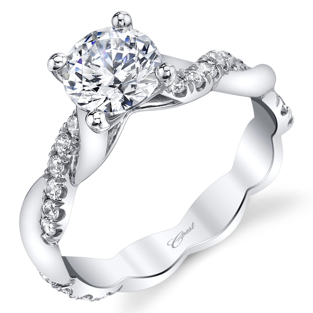 Coast Diamond 14k White Gold Fishtail Engagement Ring