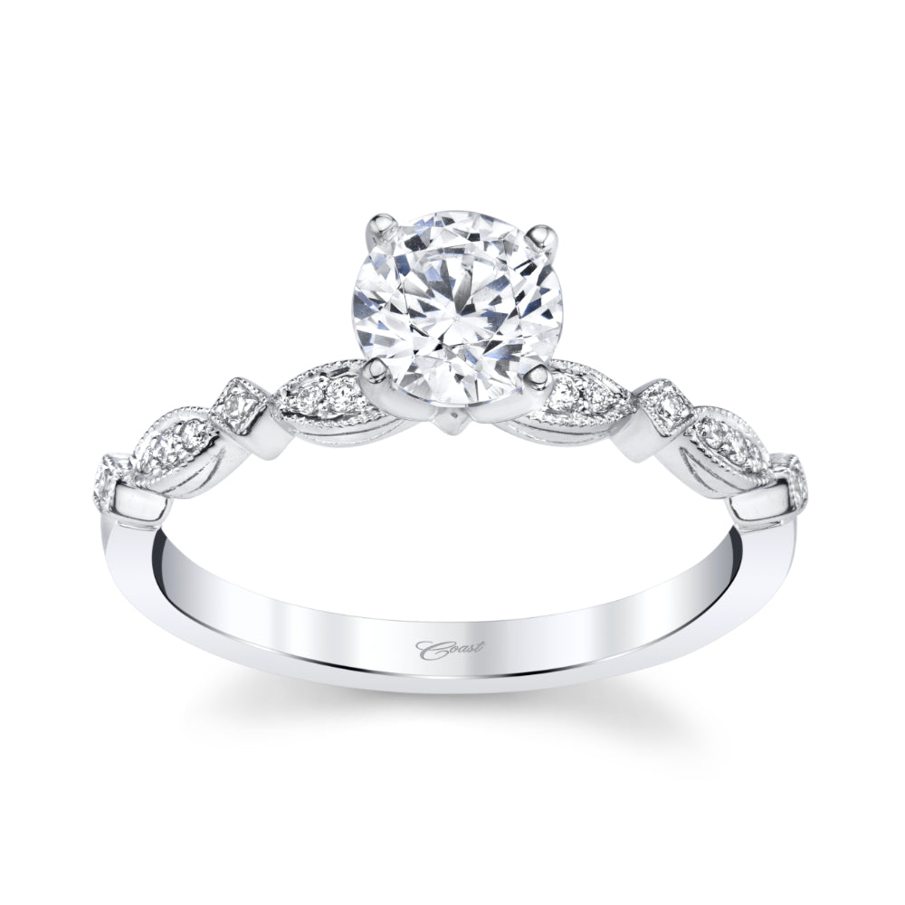 Coast Diamond 14k White Gold Milgrain Engagement Ring