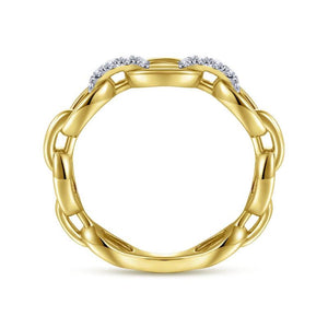 Gabriel & Co. 14k Yellow Gold Contemporary Diamond Ring