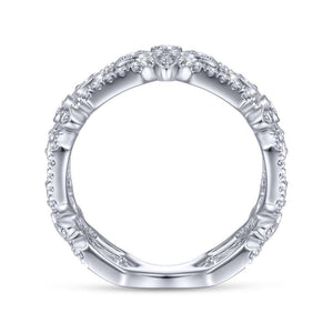 Gabriel & Co. 14k White Gold Art Moderne Diamond Ring