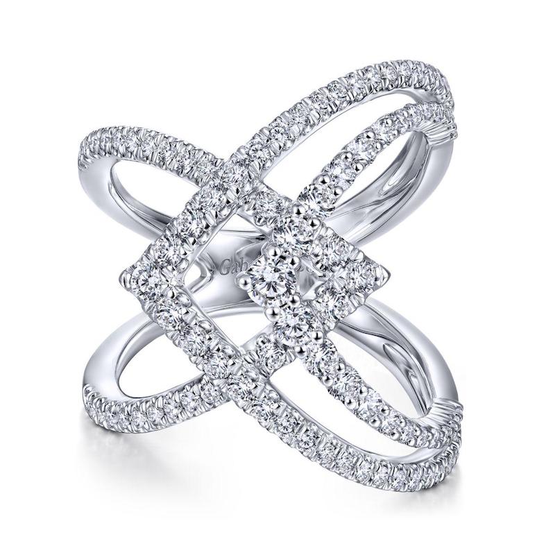 Gabriel & Co. 14k White Gold Kaslique Diamond Ring