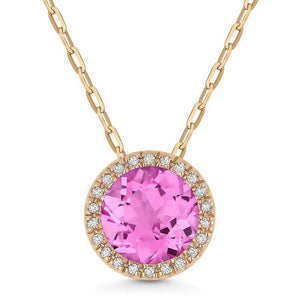Madison L 14k Rose Gold Pink Sapphire Pendant