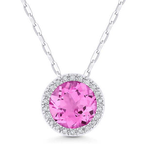 Madison L 14k White Gold Pink Sapphire Pendant