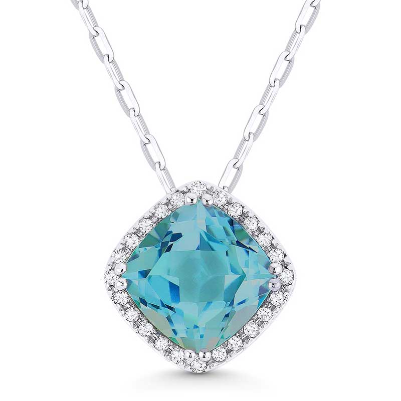 Madison L 14k White Gold London Blue Pendant