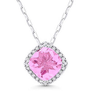 Madison L 14k White Gold Pink Sapphire Pendant