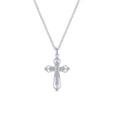 Gabriel & Co. 14k White Gold Faith Diamond Religious Cross Necklace