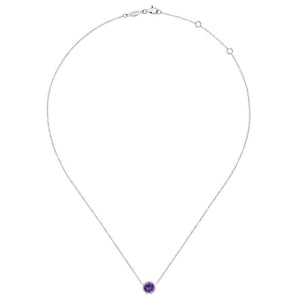 Gabriel & Co. 14k White Gold Lusso Color Gemstone & Diamond Necklace