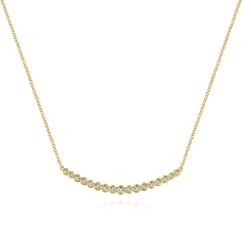 Gabriel & Co. 14k Yellow Gold Lusso Diamond Bar Necklace