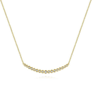 Gabriel & Co. 14k Yellow Gold Lusso Diamond Bar Necklace