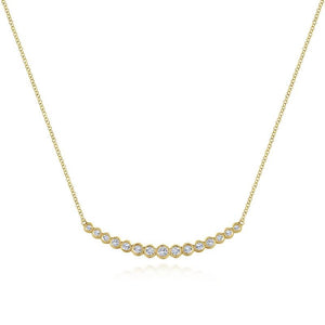 Gabriel & Co. 14k Yellow Gold Lusso Diamond Bar Necklace