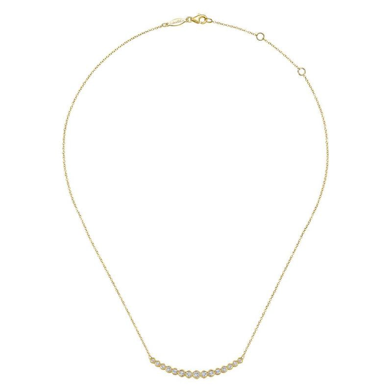 Gabriel & Co. 14k Yellow Gold Lusso Diamond Bar Necklace