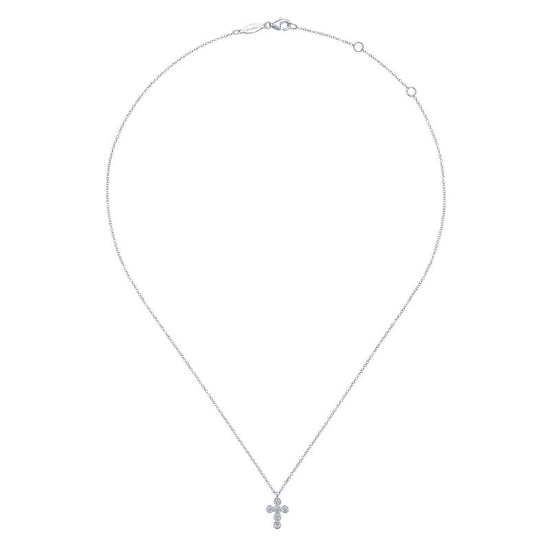 Gabriel & Co. 14k White Gold Faith Diamond Religious Cross Necklace