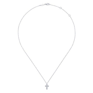 Gabriel & Co. 14k White Gold Faith Diamond Religious Cross Necklace