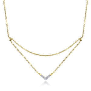 Gabriel & Co. 14k Yellow Gold Contemporary Diamond Necklace