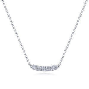 Gabriel & Co. 14k White Gold Lusso Diamond Bar Necklace