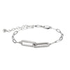 Charles Garnier Sterling Silver Bracelet made with Paperclip Chain (3mm) and CZ Interlock Paperclip in Center