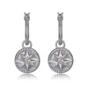 Charles Garnier Sterling Silver Earrings with Mother of Pearl and CZ Rhodium Finish