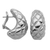 Charles Garnier Sterling Silver Electroform Earrings approximate 24x12mm with Omega Back Rhodium Finish