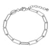 Charles Garnier Sterling Silver Bracelet made with Diamond Cut Paperclip Chain (5mm)