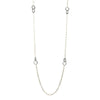 Charles Garnier Sterling Silver Necklace made with Diamond Cut Paperclip Chain (3mm) and 4 Double Circle (one CZ Circle
