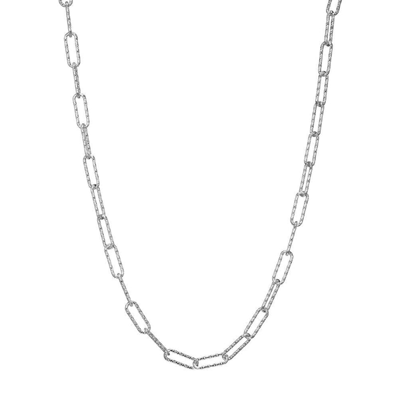Charles Garnier Sterling Silver Necklace made with Diamond Cut Paperclip Chain (5mm)