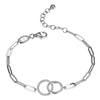 Charles Garnier Sterling Silver Bracelet made with Paperclip Chain (3mm) and 2 CZ Circles (12mm) in Center