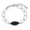 Charles Garnier Sterling Silver Bracelet made of Marquise Chain (8mm) and Black Onyx (2x9x1mm) with CZ in Center